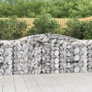 Arched Gabion Baskets 7 pcs 400x50x100/120 cm Galvanised Iron
