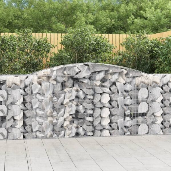 Arched Gabion Baskets 7 pcs 400x50x100/120 cm Galvanised Iron