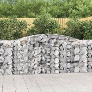 Arched Gabion Baskets 9 pcs 400x50x100/120 cm Galvanised Iron
