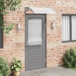 Door Canopy Grey and Transparent 100x75 cm Polycarbonate