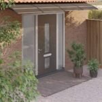Door Canopy Black 350x75 cm Polycarbonate