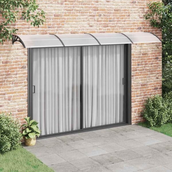 Door Canopy Black and Transparent 400x75 cm Polycarbonate