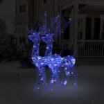 Acrylic Reindeer Christmas Decorations 2 pcs 120 cm Blue