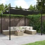 Pergola with Retractable Roof Anthracite 295x292x230 cm