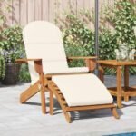 Adirondack Garden Chair with Footrest Solid Wood Acacia