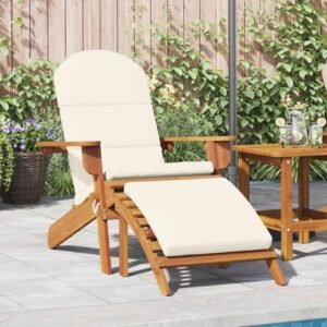 Adirondack Garden Chair with Footrest Solid Wood Acacia