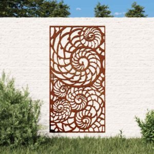 Garden Wall Decoration 105x55 cm Corten Steel Shell Design