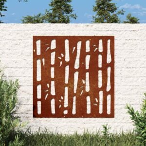 Garden Wall Decoration 55x55 cm Corten Steel Bamboo Design