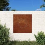 Garden Wall Decoration 55x55 cm Corten Steel Sun Design