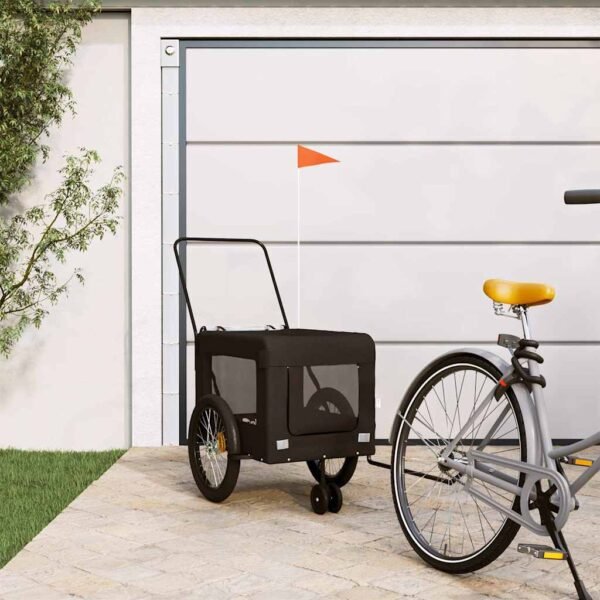 Pet Bike Trailer Black Oxford Fabric and Iron