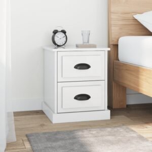 Bedside Cabinet High Gloss White 39x39x47.5 cm Engineered Wood