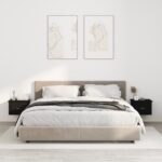 Wall-mounted Bedside Cabinets 2 pcs Black 41.5x36x28cm
