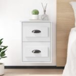 Wall-mounted Bedside Cabinet White 41.5x36x53cm