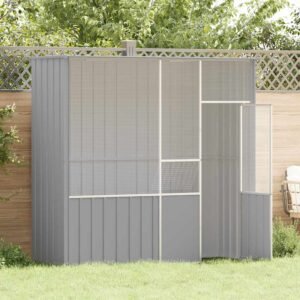 Bird Cage Grey 215x78x200 cm Galvanised Steel