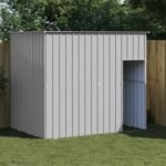 Dog House with Roof Light Grey 214x153x181 cm Galvanised Steel
