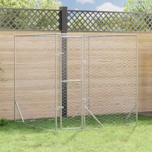 Outdoor Dog Kennel Silver 2x2x2 m Galvanised Steel