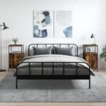 Bedside Cabinets 2 pcs Smoked Oak 41x31x80 cm Engineered Wood