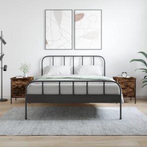 Bedside Cabinets 2 pcs Smoked Oak 40x42x50 cm Engineered Wood