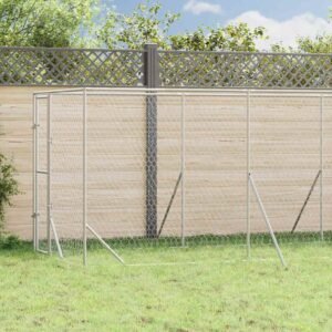 Outdoor Dog Kennel Silver 2x6x2 m Galvanised Steel