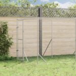 Outdoor Dog Kennel Silver 2x14x2 m Galvanised Steel