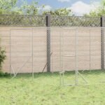 Outdoor Dog Kennel Silver 4x4x2 m Galvanised Steel