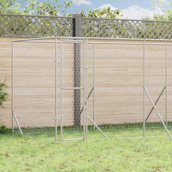 Outdoor Dog Kennel Silver 6x2x2 m Galvanised Steel