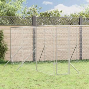 Outdoor Dog Kennel Silver 6x6x2 m Galvanised Steel