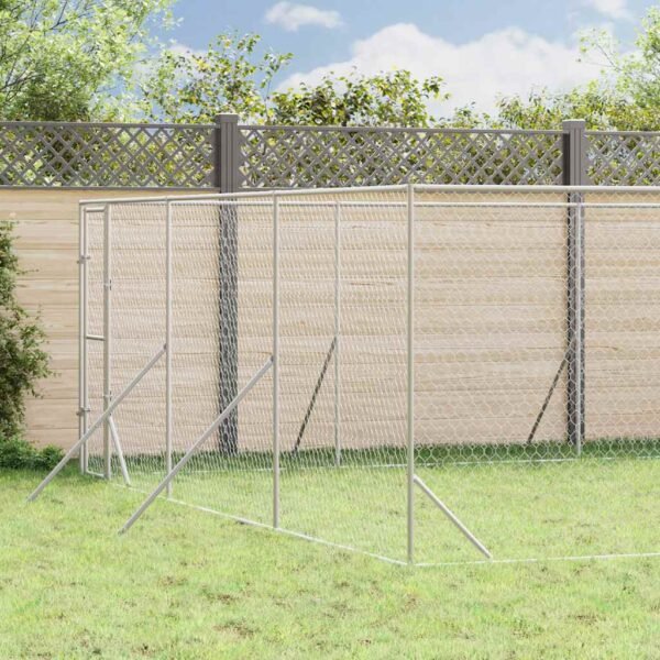 Outdoor Dog Kennel Silver 6x14x2 m Galvanised Steel