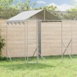 Outdoor Dog Kennel with Roof Silver 6x2x2.5 m Galvanised Steel