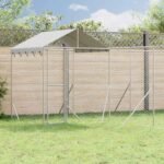 Outdoor Dog Kennel with Roof Silver 10x6x2.5 m Galvanised Steel