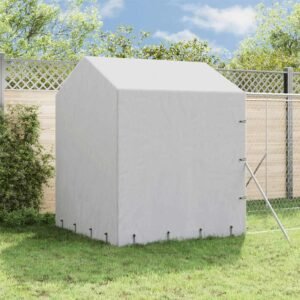 Outdoor Dog Kennel with Roof Silver 2x14x2.5 m Galvanised Steel