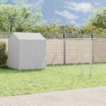 Outdoor Dog Kennel with Roof Silver 6x6x2.5 m Galvanised Steel