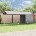 Outdoor Dog Kennel with Roof Silver 2x6x2.5 m Galvanised Steel
