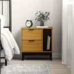 Bedside Cabinet FLAM 49x35x50 cm Solid Wood Pine