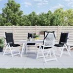 Highback Chair Cushions 4 pcs Black Oxford Fabric