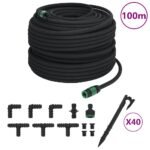 Garden Soaker Hose Black 0.6" 100 m Rubber