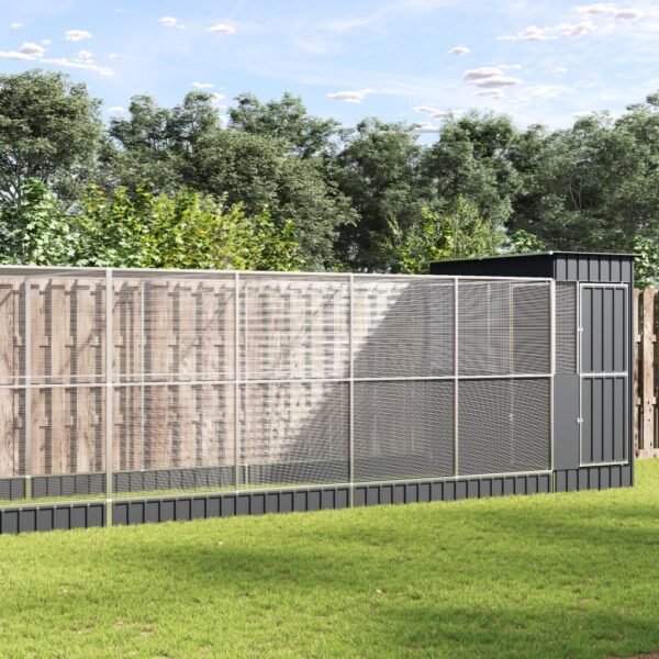 Aviary with Extension Silver 830x203x216 cm Steel
