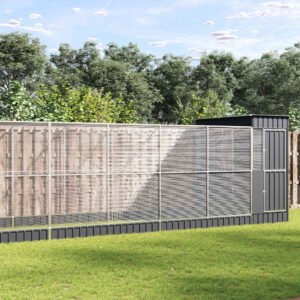 Aviary with Extension Silver 1244x203x216 cm Steel