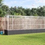 Aviary with Extension Silver 1250.5x107x212 cm Steel