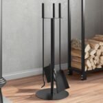 4 Piece Fireplace Tool Set 22x59 cm Steel