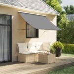 Retractable Awning Anthracite 250x150 cm Fabric and Steel