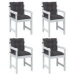 Lowback Chair Cushions 4 pcs Melange Anthracite 100x50x7 cm Fabric