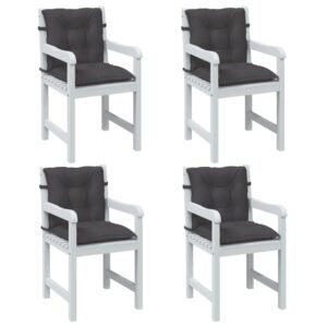 Lowback Chair Cushions 4 pcs Melange Anthracite 100x50x7 cm Fabric