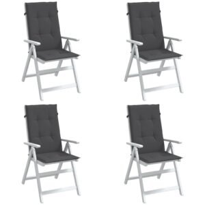 Highback Chair Cushions 4 pcs Melange Anthracite 120x50x4 cm Fabric