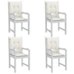 Lowback Chair Cushions 4 pcs Melange Cream 100x50x4 cm Fabric