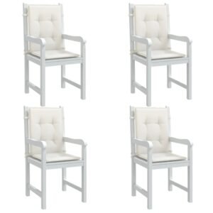 Lowback Chair Cushions 4 pcs Melange Cream 100x50x4 cm Fabric