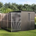 Aviary with Extension Silver 290x303x216 cm Steel
