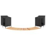 Hot Tub Surround Black Poly Rattan and Solid Wood Acacia