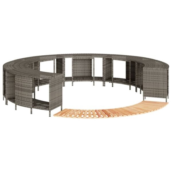 Hot Tub Surround Grey Poly Rattan and Solid Wood Acacia