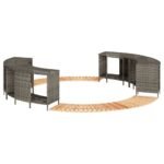 Hot Tub Surround Grey Poly Rattan and Solid Wood Acacia